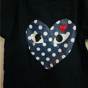 Kids Black Polka Dot Heart Shirt